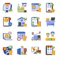 Set of Cargo Flat Icons vector