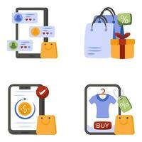 Pack of Shopping and Ecommerce Flat Icons vector