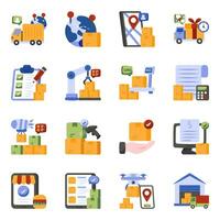 Set of Logistic Flat Icons vector