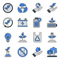 Pack of Ecology Flat Icons vector