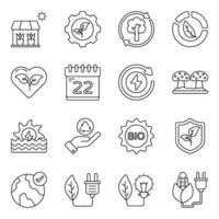 Pack of Eco and Botany Flat Icons vector