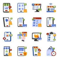 Pack of Shopping Flat Icons vector