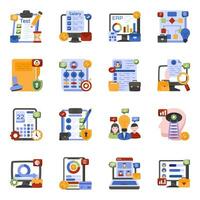 Pack of Business and Hr Flat Icons vector