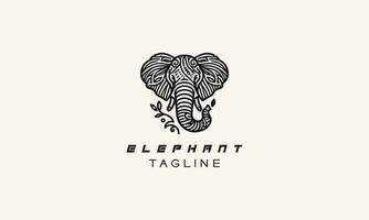 Elephant vector logo icon minimalistic design