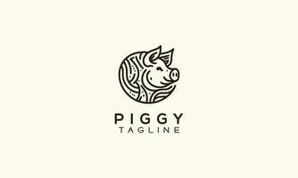 pig vector logo icon minimalistic line art