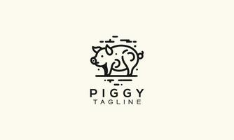 pig vector logo icon minimalistic line art