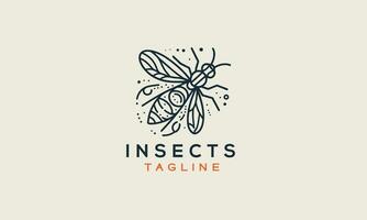 insectos vector logo icono diseño minimalista