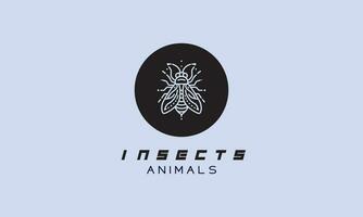 insectos vector logo icono diseño minimalista