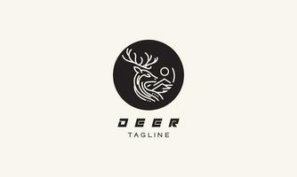 Deer vector logo icon minimalistic design