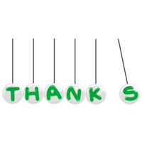 Green thanks word png