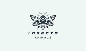 insectos vector logo icono diseño minimalista