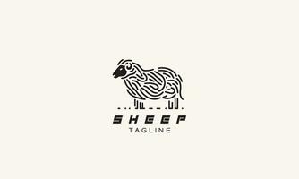 Sheep vector logo icon minimalistic lineart