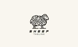 Sheep vector logo icon minimalistic lineart