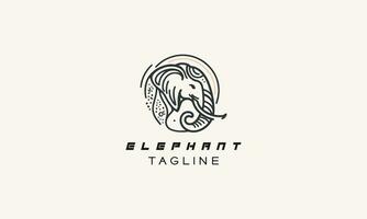 Elephant vector logo icon minimalistic design