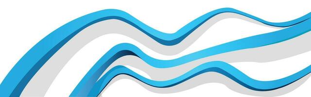 Blue Wave Stripes With Shadow Display Isolated Vector Illustration