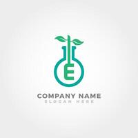 Biotechnology logo blended with initial letter E vector