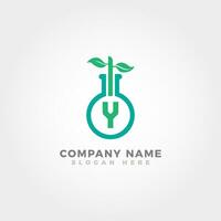 Biotechnology logo blended with initial letter Y vector