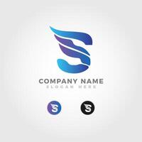 modern logo blended with initial letter S vector