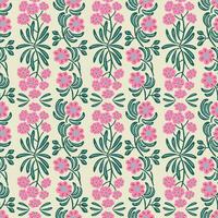 Vector flower motif illustration seamless repeat pattern