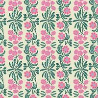 Vector flower motif illustration seamless repeat pattern