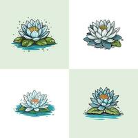 water lily vector clip art illustration