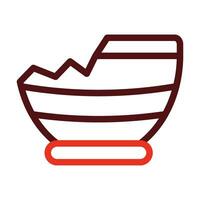 Broken Vessel Vector Thick Line Two Color Icons For Personal And Commercial Use.