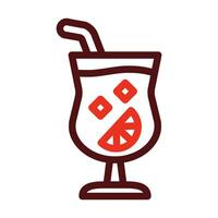 Cocktail Vector Thick Line Two Color Icons For Personal And Commercial Use.