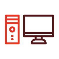 Computer Vector Thick Line Two Color Icons For Personal And Commercial Use.