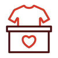 Clothes Donation Vector Thick Line Two Color Icons For Personal And Commercial Use.