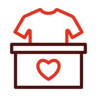 Clothes Donation Vector Thick Line Two Color Icons For Personal And Commercial Use.