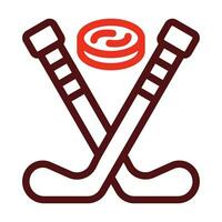 Ice Hockey Vector Thick Line Two Color Icons For Personal And Commercial Use.