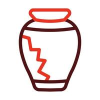 Vase Vector Thick Line Two Color Icons For Personal And Commercial Use.