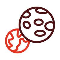 Planet Crash Vector Thick Line Two Color Icons For Personal And Commercial Use.