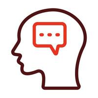 Oral Communication Vector Thick Line Two Color Icons For Personal And Commercial Use.