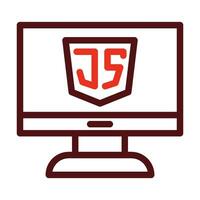 Javascript Vector Thick Line Two Color Icons For Personal And Commercial Use.