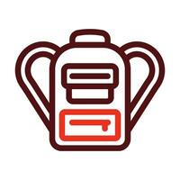 Backpack Vector Thick Line Two Color Icons For Personal And Commercial Use.