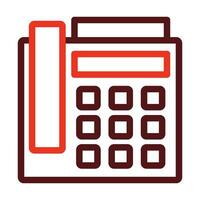 Fax Machine Vector Thick Line Two Color Icons For Personal And Commercial Use.