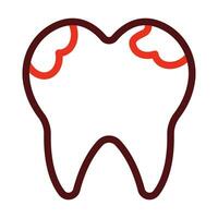 Dental Caries Vector Thick Line Two Color Icons For Personal And Commercial Use.