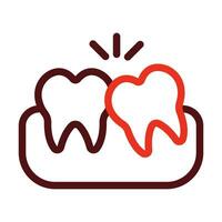 Wisdom Tooth Vector Thick Line Two Color Icons For Personal And Commercial Use.