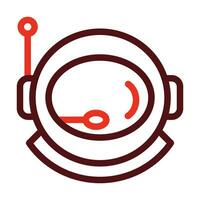 Astronaut Helmet Vector Thick Line Two Color Icons For Personal And Commercial Use.