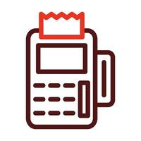 Pos Terminal Vector Thick Line Two Color Icons For Personal And Commercial Use.