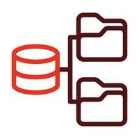 Data Storage Vector Thick Line Two Color Icons For Personal And Commercial Use.