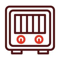 Gas Heater Vector Thick Line Two Color Icons For Personal And Commercial Use.