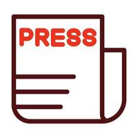 Press Releases Vector Thick Line Two Color Icons For Personal And Commercial Use.