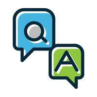 Question And Answer Vector Thick Line Filled Dark Colors For Personal And Commercial Use.
