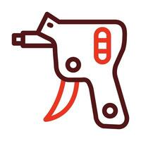 Lock Pick Gun Vector Thick Line Two Color Icons For Personal And Commercial Use.