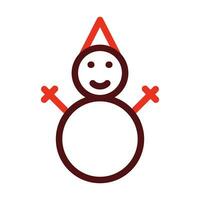 Snowman Vector Thick Line Two Color Icons For Personal And Commercial Use.