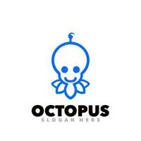 Octopus line symbol logo vector