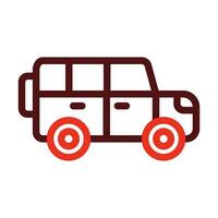 Jeep Vector Thick Line Two Color Icons For Personal And Commercial Use.