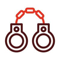 Handcuffs Vector Thick Line Two Color Icons For Personal And Commercial Use.